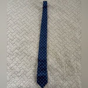 Stafford Navy Blue and White Anchor Neck Tie